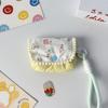 Estilo Ins Portatarjetas Floral Fresco Monedero de Corazón Acolchado Bolsa de Almacenamiento con Broche Colgante Compacto Multifuncional Portatarjetas