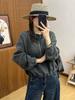 Sudadera Pulóver con Media Cremallera, Cordón y Cuello Alto para Mujer 2025 Otoño Nuevo Aspecto Adelgazante Holgado Top de Moda