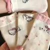 Calcetines de Primavera y Verano para Mujer con Encaje de Burbujas, Lindo Diseño de Gato Kt, Modernos y Versátiles, Reductores de Edad, Calcetines Sueltos con Puño Apilado