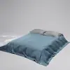 Sábana de Cama de Algodón de Fibra Larga Estilo Hotel de Alta Densidad, Pieza Única, 100% Algodón Puro, Sábana de Satén para Dormir Desnudo, Sábana Bajera Ajustable Individual
