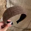 Faixa de cabeça de lã tricotada estilo coreano para o início do outono, de abas largas, para lavar o rosto, tiara de cabelo de copa alta, novo acessório de cabelo para vestuário externo para mulheres