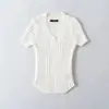 Top de tricô de cor sólida, simples, com ombros retos, decote V profundo, manga curta para mulheres, puro e atraente para o verão, corte justo, de alta qualidade, elegante, versátil