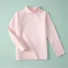 Camiseta Base de Cuello Alto para Niños 2026 Nueva Otoño e Invierno de Algodón Puro Manga Larga para Niños y Niñas, Ropa Interior Cálida, Versátil y Moderna