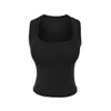 Estilo Europeo y Americano Nuevo Chica Picante Deseo Puro Cuello en U Acolchado Sin Mangas Top 2026 Verano Yoga Adelgazante Camiseta sin Mangas para Mujer