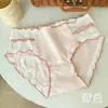Bragas de Chica Cremosas Estilo Puro Deseo de Alto Valor Sexy Calzones Transpirables de Doble Capa para Mujer Finos Cómodos de Triángulo