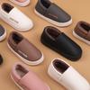 Pantuflas de Algodón Cálido para Hombre 2025 Nuevo Estilo Interior Antideslizante Pareja Impermeable Suela Gruesa Exterior Pantuflas de Algodón de Punta Cerrada para Mujer