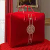Saco de armazenamento de colcha de casamento, colcha de dote para casa, bolsa de casamento, conjunto de quatro peças, bolsa de embalagem vermelha, tecido Oxford