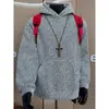 Sudadera con capucha de forro polar a rayas estilo Chanel para hombre, Marca de moda Otoño e Invierno, Sudadera con capucha holgada de peso pesado para pareja