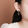 Pendientes Yuebao de plata de ley S925 con jaspe hetiano chapado en oro, estilo chino, con borlas y superficie de huevo, de estilo vintage, ligeros y lujosos.