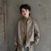 Chaqueta Abrigo de Cuero para Niños 2026 Primavera Otoño Nuevo Estilo Niños Medianos y Mayores Niños Otoño Bonito Moderno Top