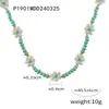 Estilo Coreano Sencillo Temperamento Hecho a Mano Cuentas de Colores Piedra Natural Colgante Cuentas Flor Tejido Accesorios Cadena de Collar Joyería