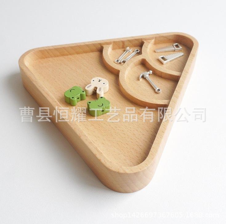 首饰收纳盘珠宝戒指耳饰实木托盘项链吊坠饰品装饰展示盘BSCI