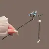 Pasador de Pelo con Borla Estilo Antiguo Exquisito Nuevo Estilo Chino Pasador de Pelo con Flor Accesorio para Mujer Adorno de Pasador Accesorio para Recogido Colgante de Perla
