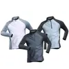 Camiseta esportiva bicolor masculina, secagem rápida, manga longa, anti-riscos, para treino, adequada para corrida, maratona e fitness