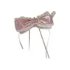 Pinza Banana Grande de Lazo Girly Suave y Dulce Estilo Coreano Nuevo Pinza Banana de Encaje con Lunares Rosas para Cola de Caballo Alta