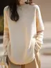 Suéter tejido de estilo casual transfronterizo europeo y americano, nuevo modelo de otoño e invierno, hombros descubiertos, jersey oversized, prenda exterior holgada para mujer
