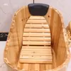 Taburete Plegable con Respaldo para Bañera de Madera de Cedro Silla para Bañera Accesorios de Madera Maciza para Salón de Belleza Baño