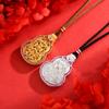 Tienda de oro con el mismo método antiguo grabado diamante hueco filigranado calabaza colgante collar se puede abrir y cerrar accesorios cadena suéter