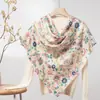 Lenço Quadrado Fino de Seda e Lã para Primavera e Verão o Ano Todo Feminino 200 Xale Étnico Lenço para Ar Condicionado Feminino Customização de Fábrica