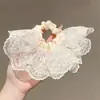 Goma de Pelo de Encaje Súper Hada para Niñas, Lazo para el Cabello Estilo Coreano de Doble Capa Tipo Falda para Moño o Cola de Caballo, Accesorio para el Cabello