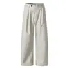 Pantalones Rayados Holgados Estilo Old Money de Yongfang para Commuter Unisex Corte Tridimensional Línea A Doble Pinza Relajados Casuales
