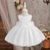 Estilo INS Vestido de Bebé Satinado sin Mangas Ropa para Primer Cumpleaños Bautizo Ropa para Bebé de 100 Días Falda de Flor de Capullo de Bebé Falda Abullonada
