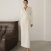 Spot 2025 Primavera Nuevo Transfronterizo Europeo y Americano Exportación Traje Vestido de Botones de Manga Larga de Color Puro para Mujer