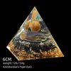 Transfronterizo 6cm Cristal Natural Letra Dorada Adorno Decorativo de Escritorio para el Hogar Pirámide de Resina para Chakra Yoga Meditación