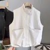 Otoño 2026 Nuevo Estilo Europeo y Americano Retro Ropa de Trabajo Cuello Alto Sin Mangas Casual Corto Chaleco para Mujer Top Casual Versátil