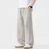 Roupas Masculinas Shanggu Calças de Liocel Tencel Verão Finas Casuais Calças Masculinas Retrô Japonês Largas Retas de Pernas Largas