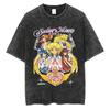 Camiseta Algodón Hombre Mujer Vintage Estampado Anime Japón Oversized