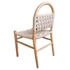 Silla de Comedor de Madera Maciza, Silla Tejida con Cuerda para Uso Doméstico, Sensación de Lujo Ligero y Alta Gama, Mesa y Silla de Comedor para Restaurante, Mesa de Centro de Ocio Estilo Mediados de Siglo, Silla de Anfitrión
