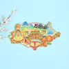Ímã de Geladeira da Montanha Wutai de Shanxi Dalian Pequim Sanya Souvenir de Turismo Cultural Estilo Chinês Tipo de Sucção Magnética de Metal