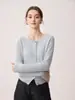 Cárdigan de Punto de Cachemir 100% Puro Otoño Nuevo Cuello Redondo Manga Larga para Mujer Cálido Suave Holgado