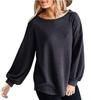 Ropa de mujer de otoño e invierno de comercio exterior europeo y americano eBay transfronterizo 2022 Nuevo talla grande cuello redondo manga farol camisa casual LAZADA