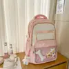 Nova Mochila Ins Estilo Japonês de Alto Valor Fresca Fofa com Múltiplos Bolsos para Dor Estudante Casual Simples de Grande Capacidade