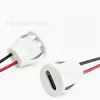 Panel de Tarjeta USB-C Blanco Socket Hembra Cable de Soldadura de 2 Hilos con Conector de Cable de Carga Interfaz de Alimentación para Electrodomésticos Pequeños