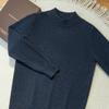 Tricô de Caxemira Floral Gola Alta Grossa 7 Agulhas Moda Masculina Simples Leve Negócios Tricô Base Pulôver