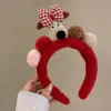 Faixa de cabeça fofa com orelhas de panda para lavar o rosto, faixa de cabeça de pelúcia de desenho animado com coroa alta para mulheres, faixa para maquiagem e lavar o cabelo, acessório de cabelo