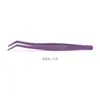 Pinzas para Pestañas Postizas sin Pegamento, Pinzas Doradas con Forma de Pluma y Punta Redonda, Recubrimiento Antiadherente, Herramientas de Belleza para Pestañas de Acero Inoxidable, Pinzas, Transfronterizo
