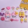 Accesorios para Joyería de Goma Suave de PVC Decoración para Funda de Teléfono Móvil Dibujos Animados Lindo Bob Esponja Pastel Estrella DIY con Colgante Flor de Zapato