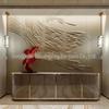 Arte de Escultura em Couro Personalizada Bordado Bolsa Rígida Arte de Parede de Fundo Sudeste Asiático Hall Hotel Quarto Arte Mural Americana