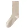 Calcetines Blancos para Mujer Estilo Little Red Book, Seda de Morera de Verano, Nuevo Estilo Primavera y Otoño, Calcetines Blancos Lisos Suaves y Holgados para Mujer
