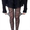 Meia Fina Jacquard Preto Sexy Seda Prata Estampa de Zebra Design de Puro Desejo Nicho Elegante para Mulheres Primavera e Outono