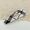 Pinza para el pelo de tela a cuadros blanco y negro retro estilo coreano, Pinza para el pelo ovalada de gota de agua, Pinza lateral simple, Pinza para flequillo