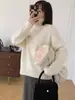 Suéter de Cachemira para Mujer Otoño e Invierno Suéter Holgado Estilo Perezoso Camiseta Básica de Lana Cuello Alto Cuerpo Engrosado Adelgazante Ropa Interior para Mujer