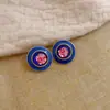 Pendientes Irregulares en Forma de Abanico Plegado Geométrico Azul Aguja de Plata Pendientes de Lujo Ligero de Gama Alta Pendientes de Moda de Nicho Venta al por Mayor
