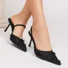 Zapatillas de Casa sin Cordones de Punta Fina Estilo Francés de Nuevo Estilo para Mujer, Zapatos Casuales de Moda para Mujer Primavera y Verano, Sandalias de Malla con Tacón Alto