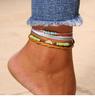 Joyería transfronteriza europea y americana AliExpress moda verano cordón de cuentas tobillera multicolor multicapa