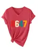 Amazon eBay site independente moda versátil feminina gola V 8647 colorida vazada número manga curta camiseta camisa base